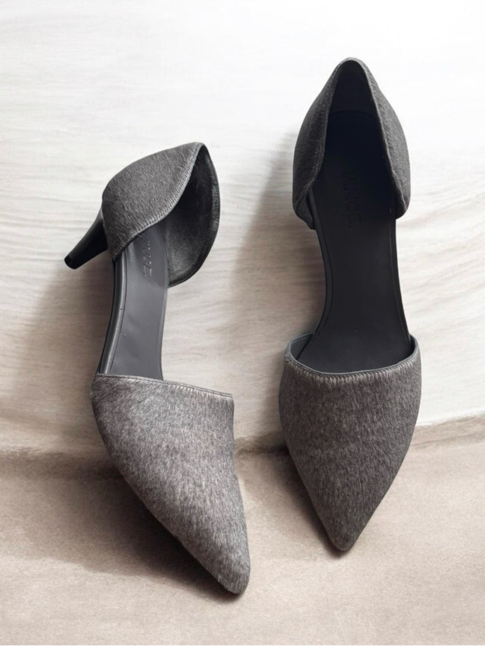Vince. Pointed D'Orsay Kitten Heels